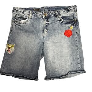 Kut from the Kloth Womens Blue Denim Catherine Boyfriend Shorts Size 12